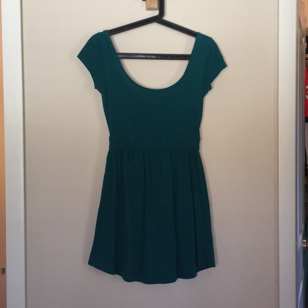 Green skater dress